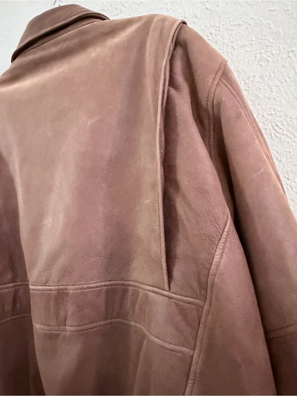 Roundtree Yorke brown leather aviator bomber jacket